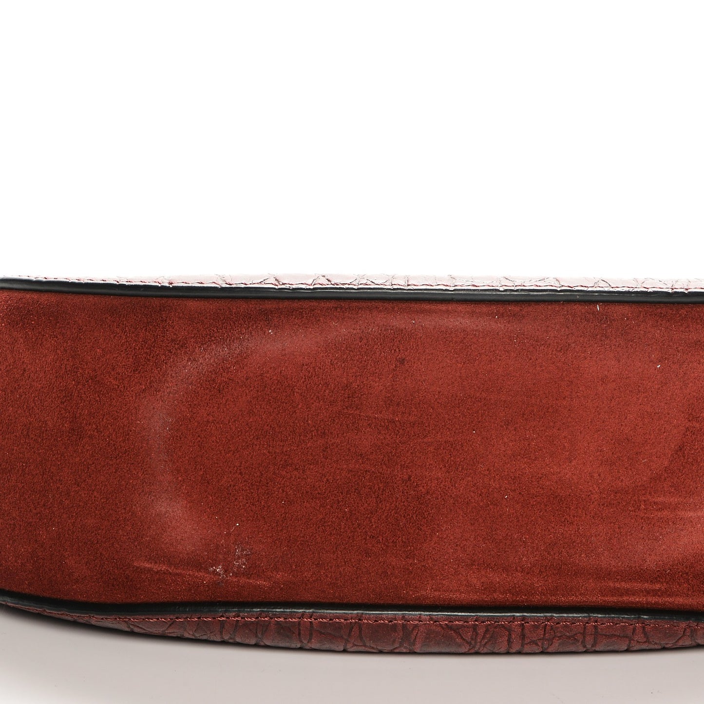 Calfskin Crocodile Embossed Drew Shoulder Bag Sienna Red