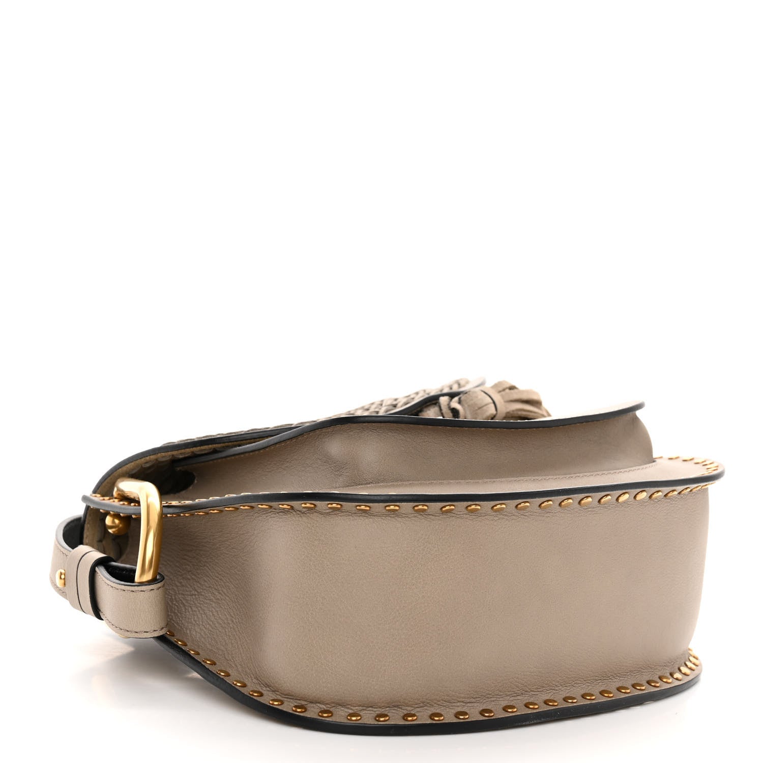 Chloe Calfskin Braided Small Hudson Shoulder Bag Motty Grey 4 of 9
