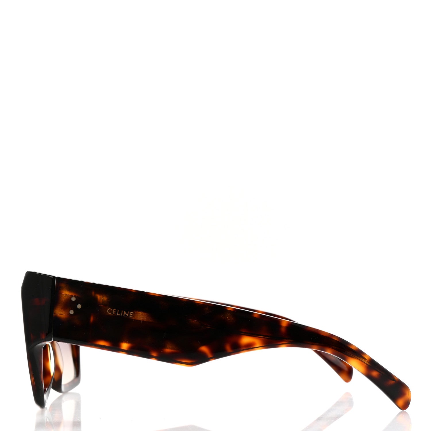 Celine Acetate Flat Top Rectangular Sunglasses CL400921 Dark Havana 3 of 8
