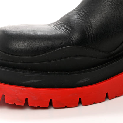 Bottega Veneta Calfskin The Tire Chelsea Boots 41 Black Bright Red 14 of 14