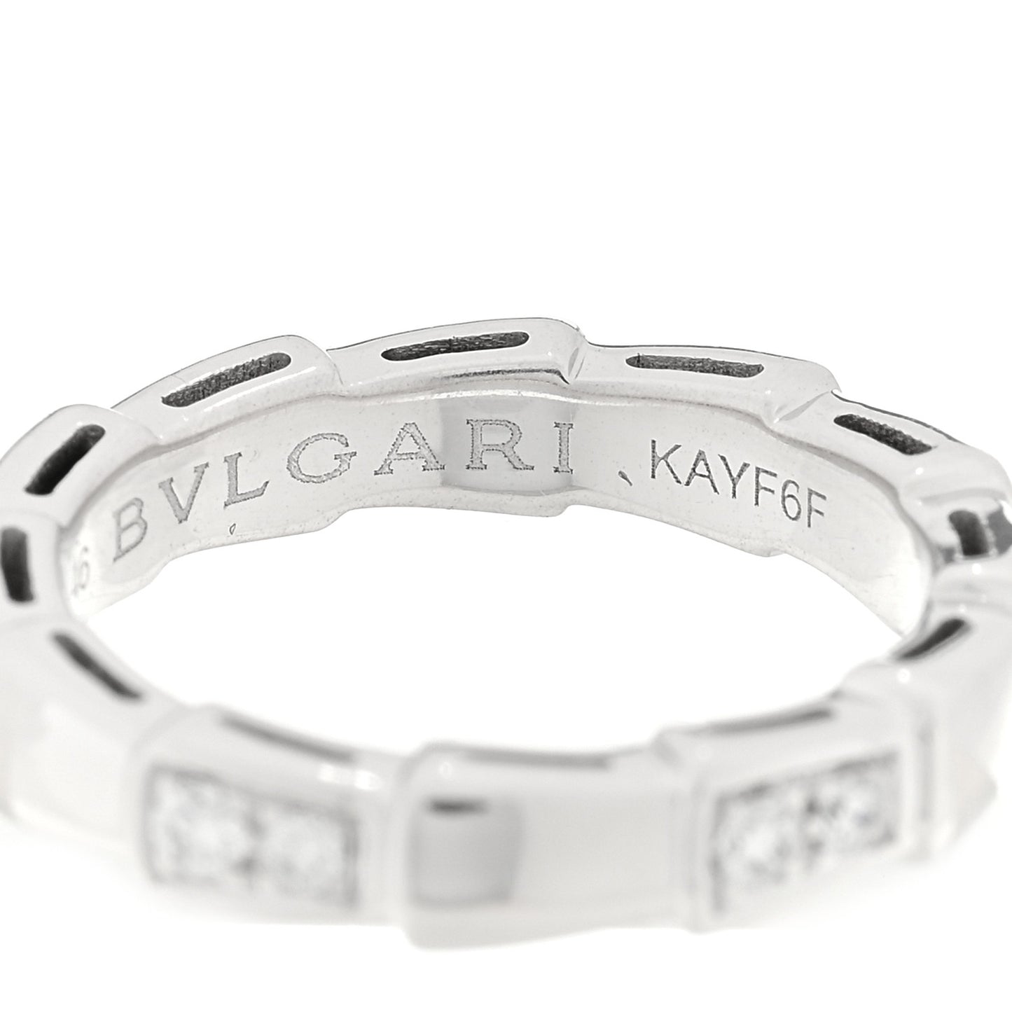 18K White Gold Diamond Serpenti Viper Band Ring 46 3.75