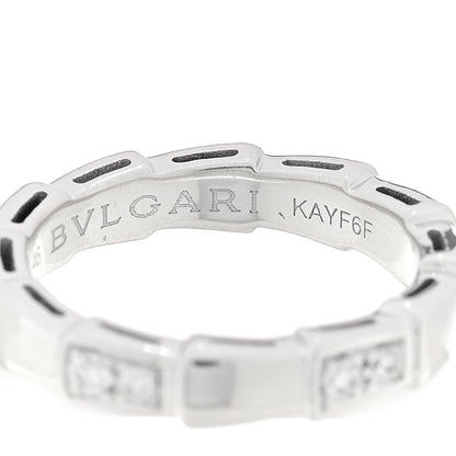 Bulgari 18K White Gold Diamond Serpenti Viper Band Ring 46 3.75 4 of 4