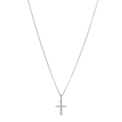 David Yurman 18K Yellow Gold Diamond Cable Collectibles Cross Necklace 1 of 5