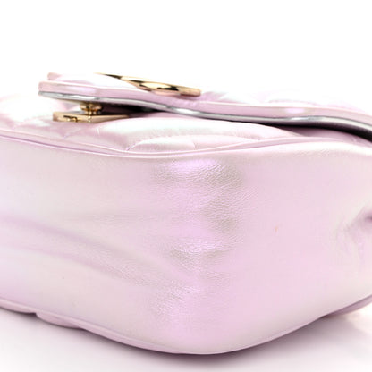 Gucci Iridescent Nappa Chevron Matelasse Mini GG Marmont Shoulder Bag Iridescent Escape Pink 10 of 11