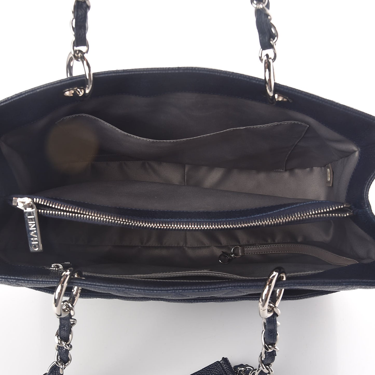 Caviar Quilted Grand Shopping Tote GST Navy Blue