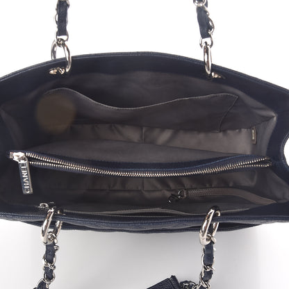Chanel Caviar Quilted Grand Shopping Tote GST Navy Blue 5 of 10