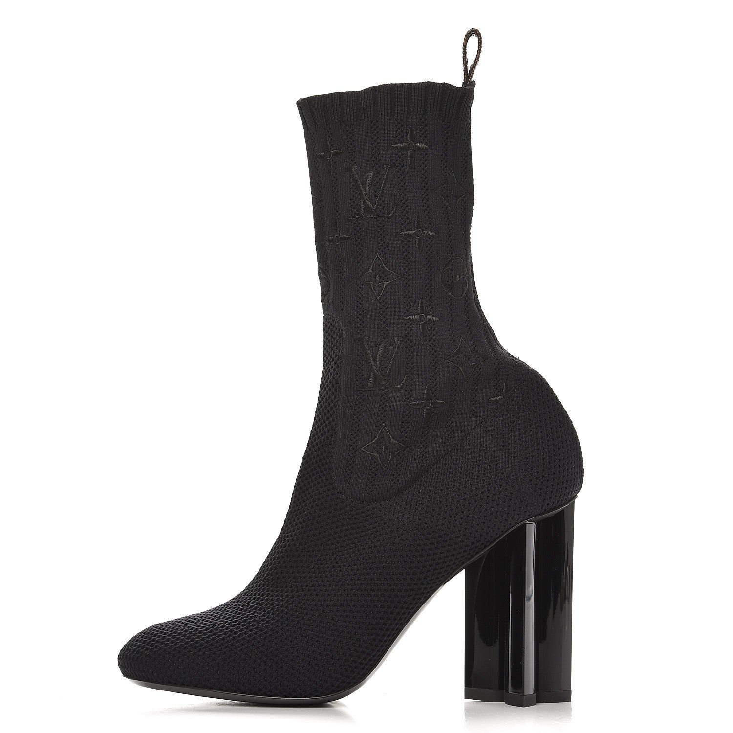 Louis Vuitton Monogram Stretch Fabric Silhouette Ankle Boots 36 Black 1 of 9