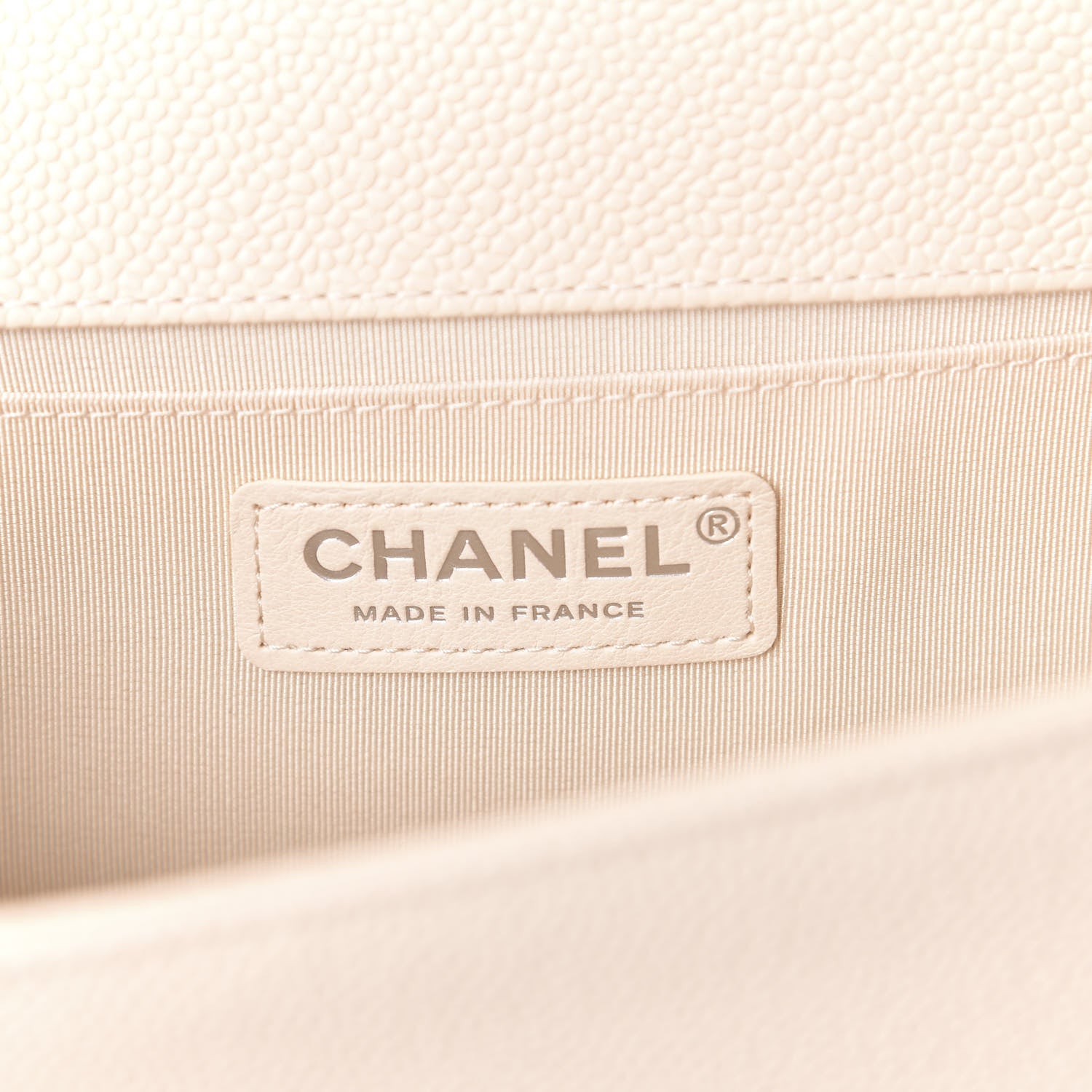 Chanel Caviar Chevron Quilted Medium Boy Flap Light Beige 6 of 10
