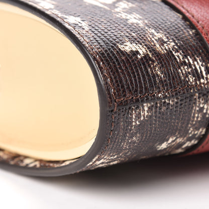 Chloe Calfskin Lizard Embossed Small Aby Lock Sepia Brown 10 of 13