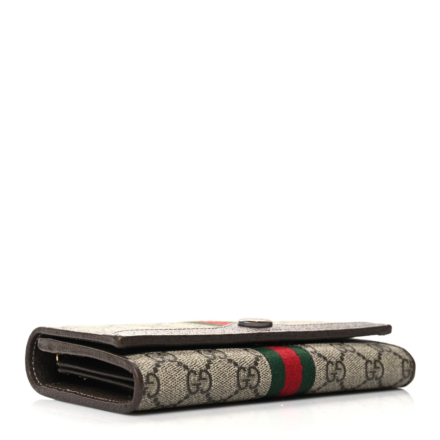 GG Supreme Monogram Web Ophidia Wallet On Chain Brown