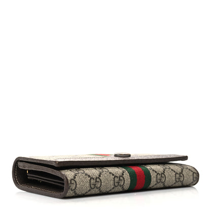 Gucci GG Supreme Monogram Web Ophidia Wallet On Chain Brown 4 of 11