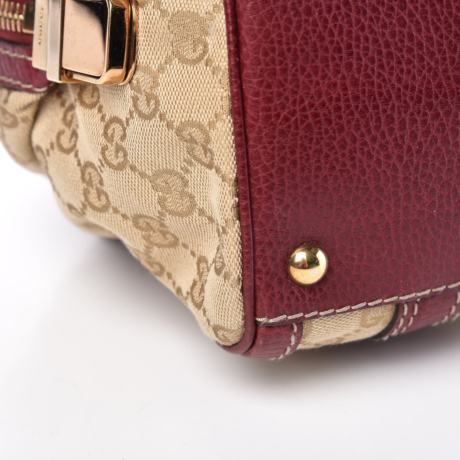 Gucci Monogram Medium Aviatrix Boston Ebony Bordeaux 9 of 11