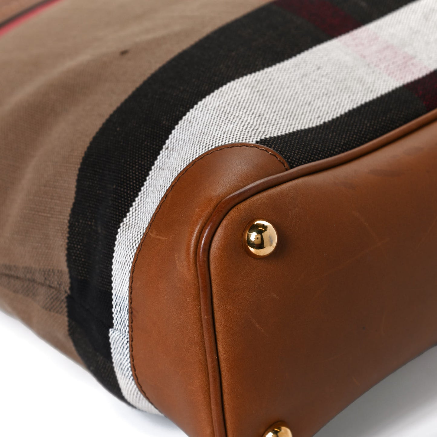 Canvas Mega Check Calfskin Medium Bloomsbury Saddle Brown