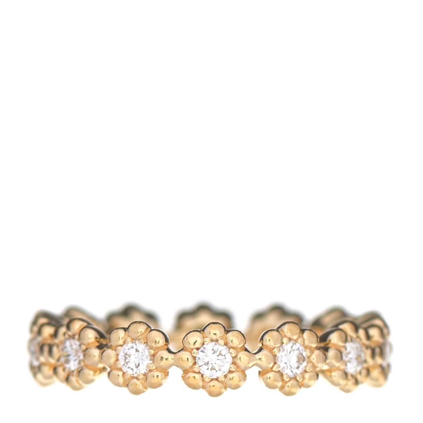 18K Yellow Gold Diamond Cactus de Cartier Wedding Band Ring 48 4.5