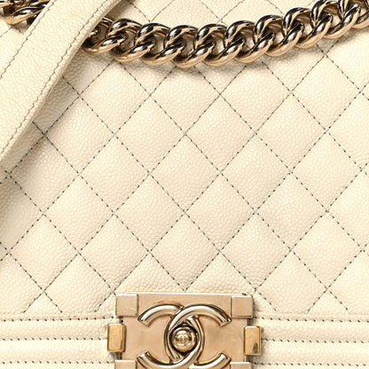 Chanel Caviar Quilted Medium Boy Flap White 8 of 14