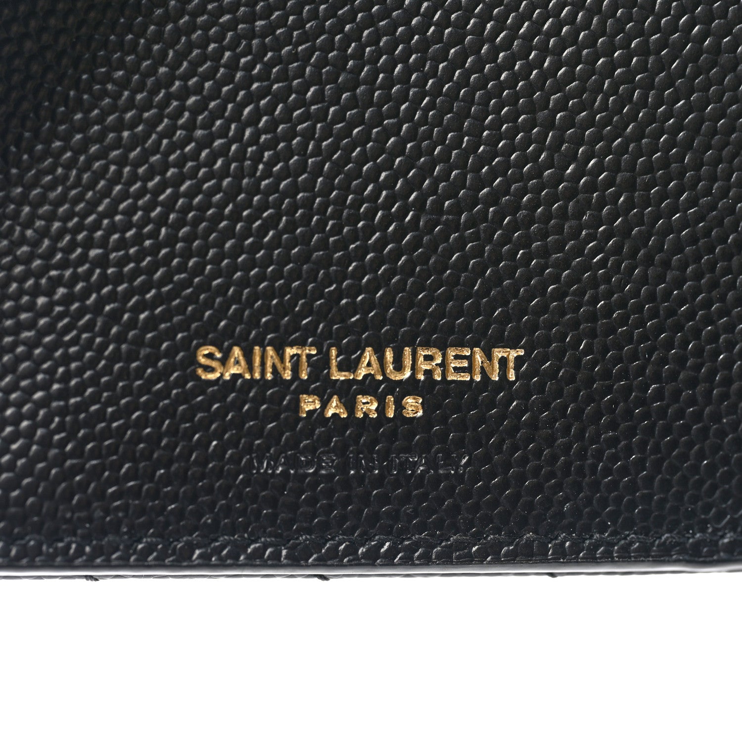 Saint Laurent Grain De Poudre Matelasse Chevron Monogram Zipped Card Case Black 5 of 6