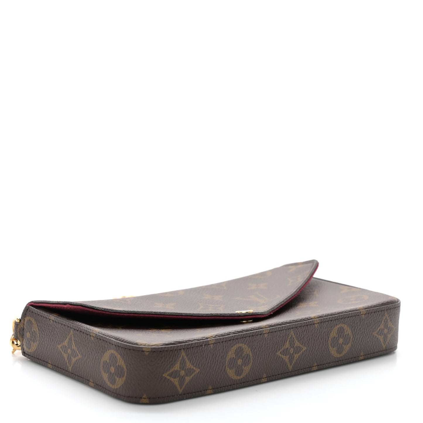 Monogram Pochette Felicie Chain Wallet Fuchsia