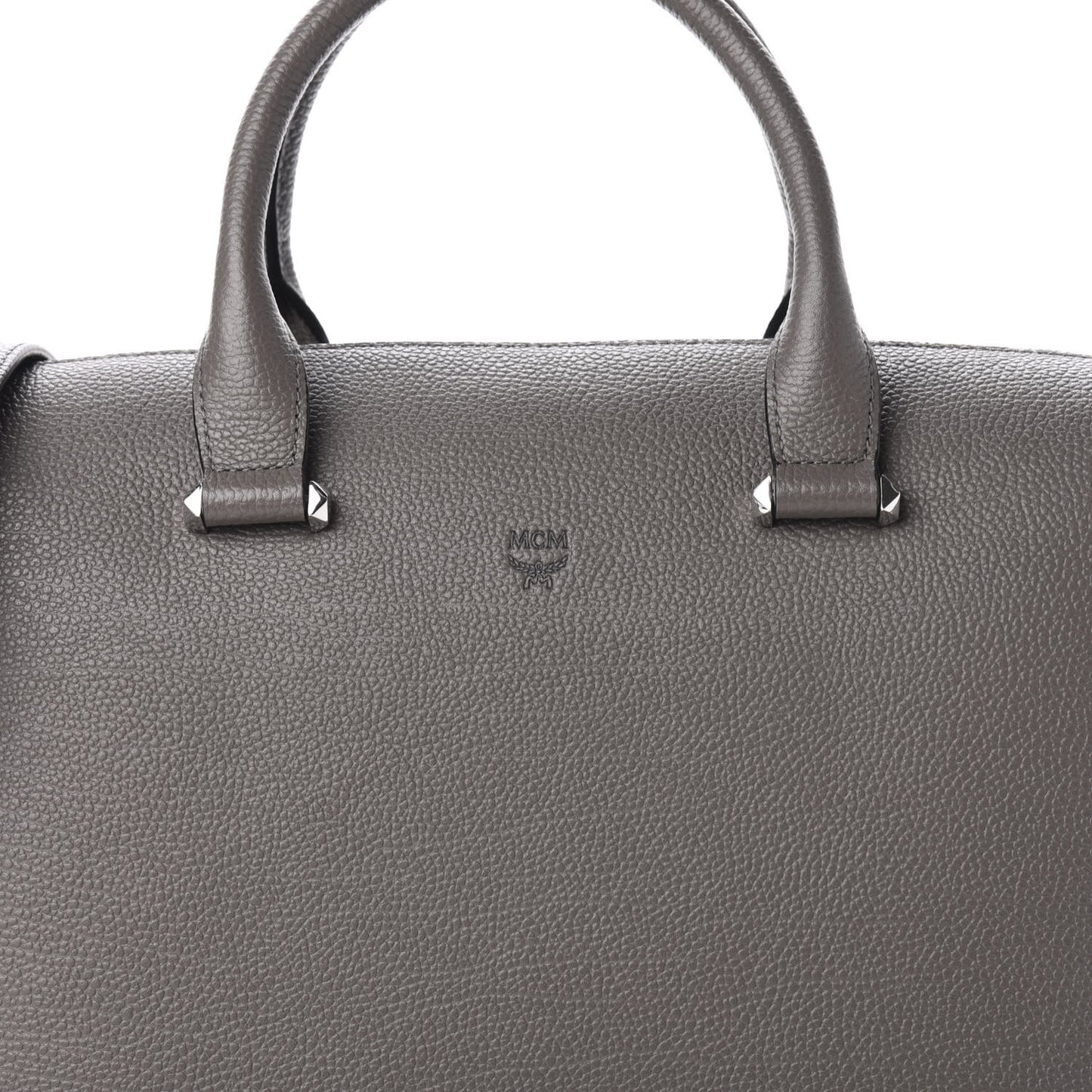 Grained Calfskin Large Ella Boston Grey