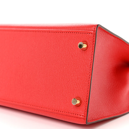 Hermes Chevre Mysore Horseshoe Kelly Sellier 28 Rouge De Coeur Rose Pourpre 11 of 11