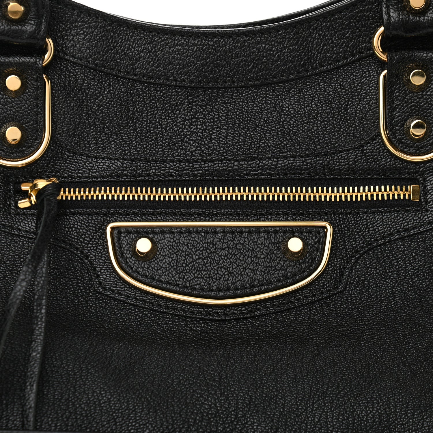 Balenciaga Chevre Gold Metallic Edge Hardware Velo Black 8 of 10