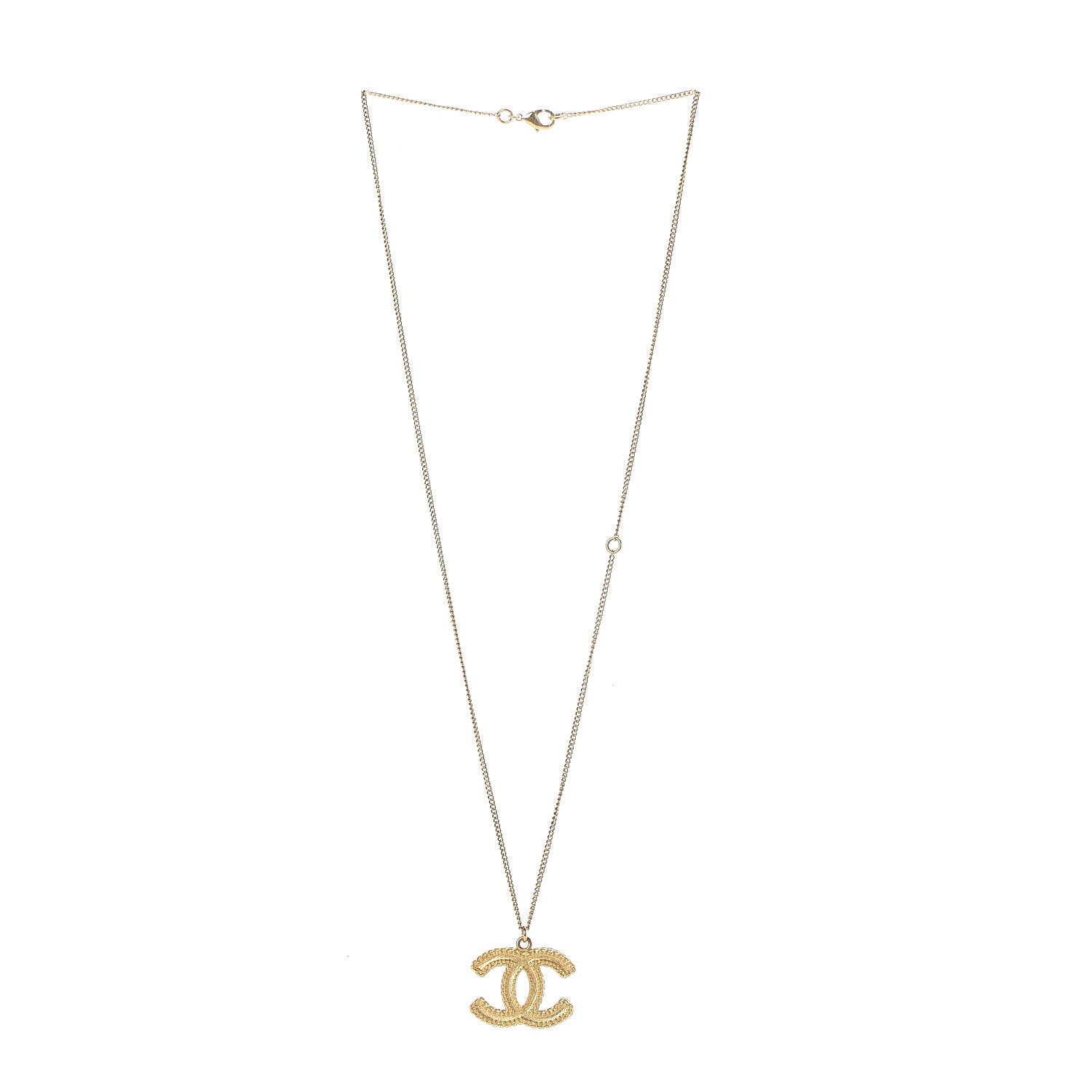 Chanel CC Pendant Necklace Gold 3 of 4
