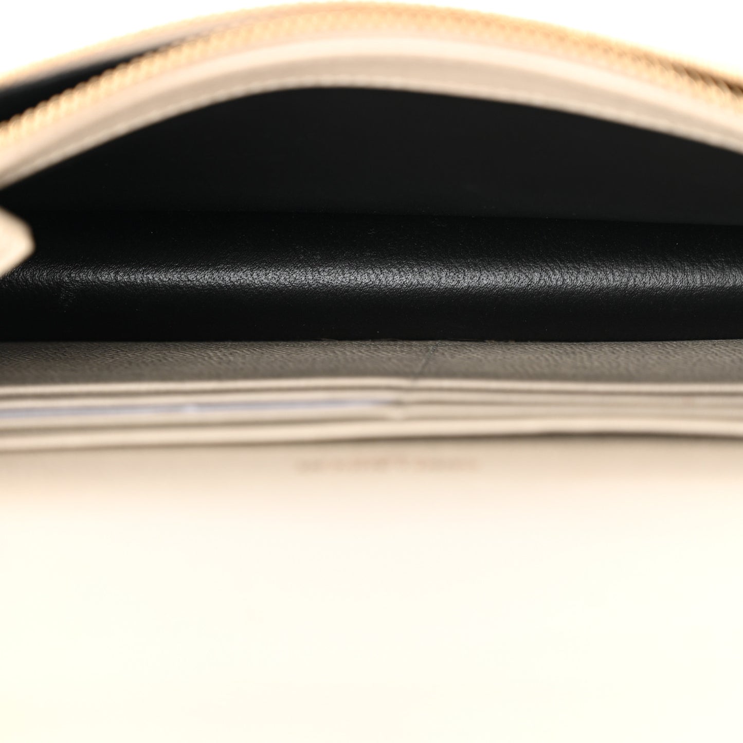 Grain De Poudre Matelasse Chevron Monogram Envelope Chain Wallet Crema Soft