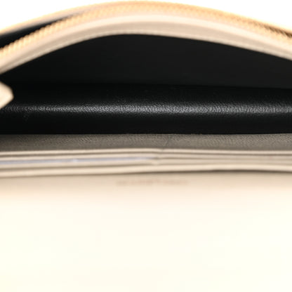 Saint Laurent Grain De Poudre Matelasse Chevron Monogram Envelope Chain Wallet Crema Soft 5 of 13