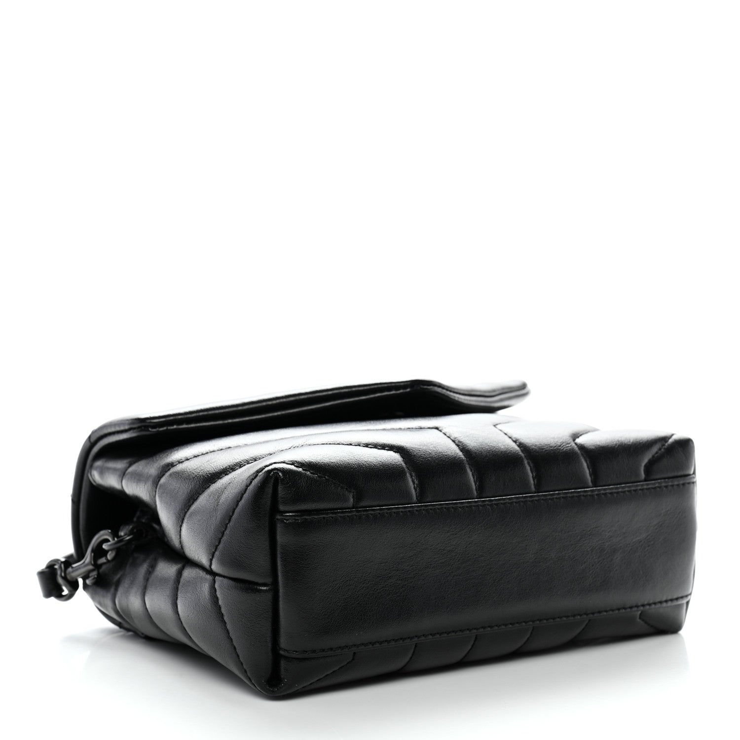 Saint Laurent Calfskin Y Quilted Monogram Monochrome Toy Loulou Crossbody Bag Black 3 of 9
