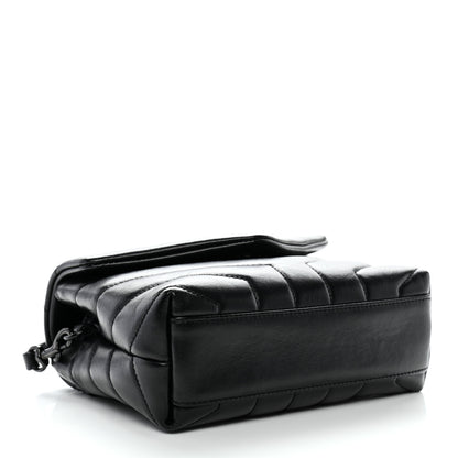 Saint Laurent Calfskin Y Quilted Monogram Monochrome Toy Loulou Crossbody Bag Black 3 of 9