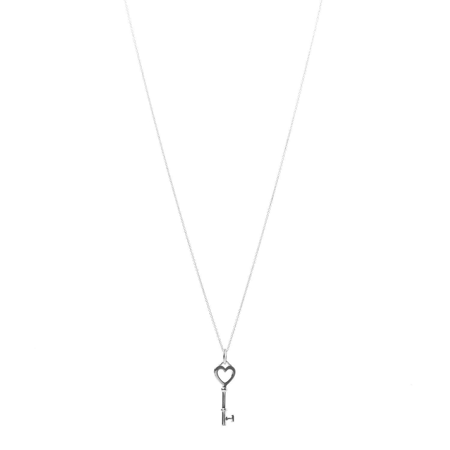 Sterling Silver Heart Key Pendant Necklace