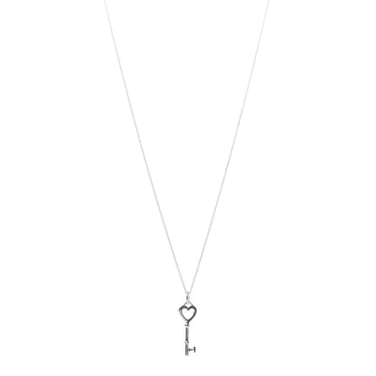 Tiffany Sterling Silver Heart Key Pendant Necklace 1 of 7