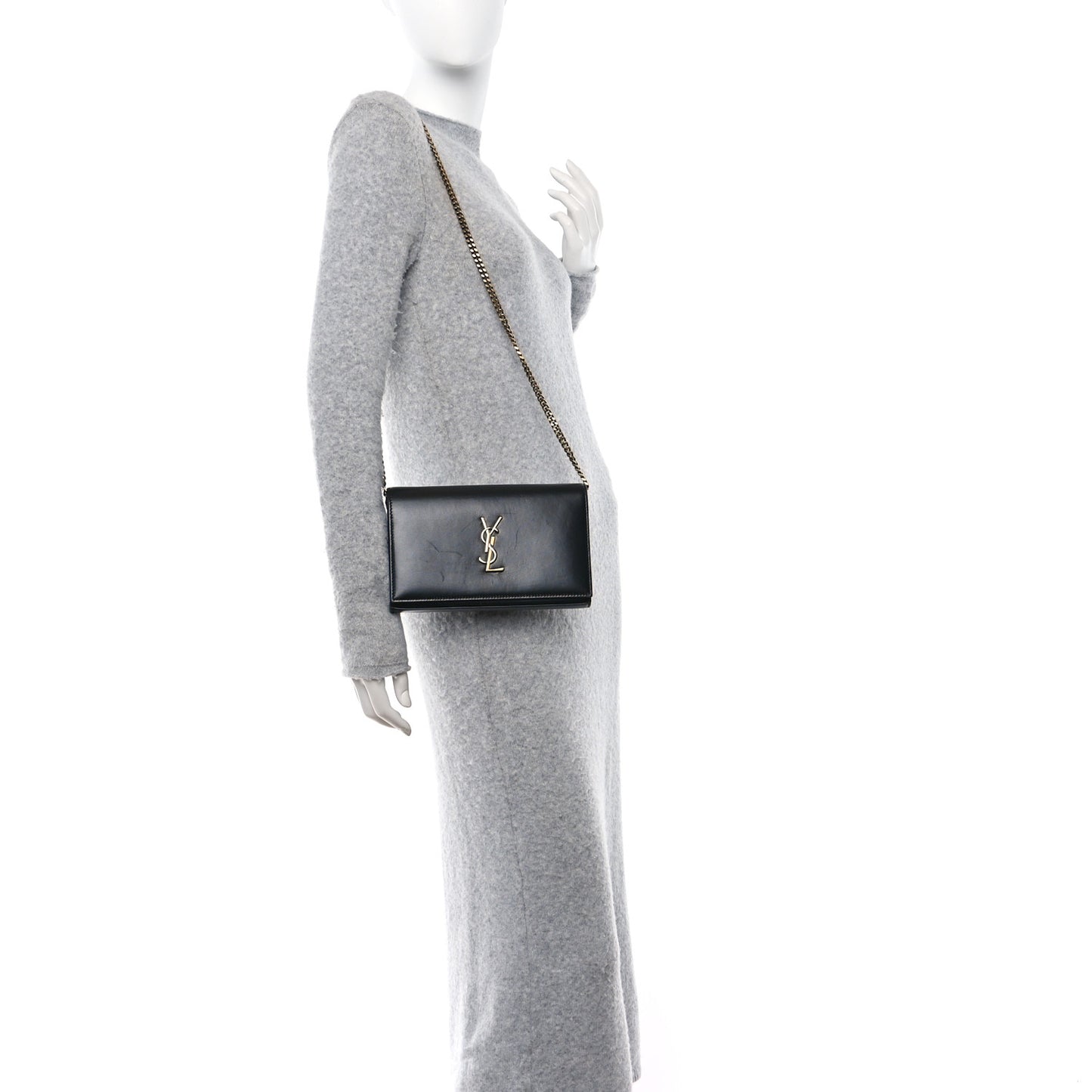 Smooth Calfskin Tri-Metal Cassandre Wallet On Chain WOC Black