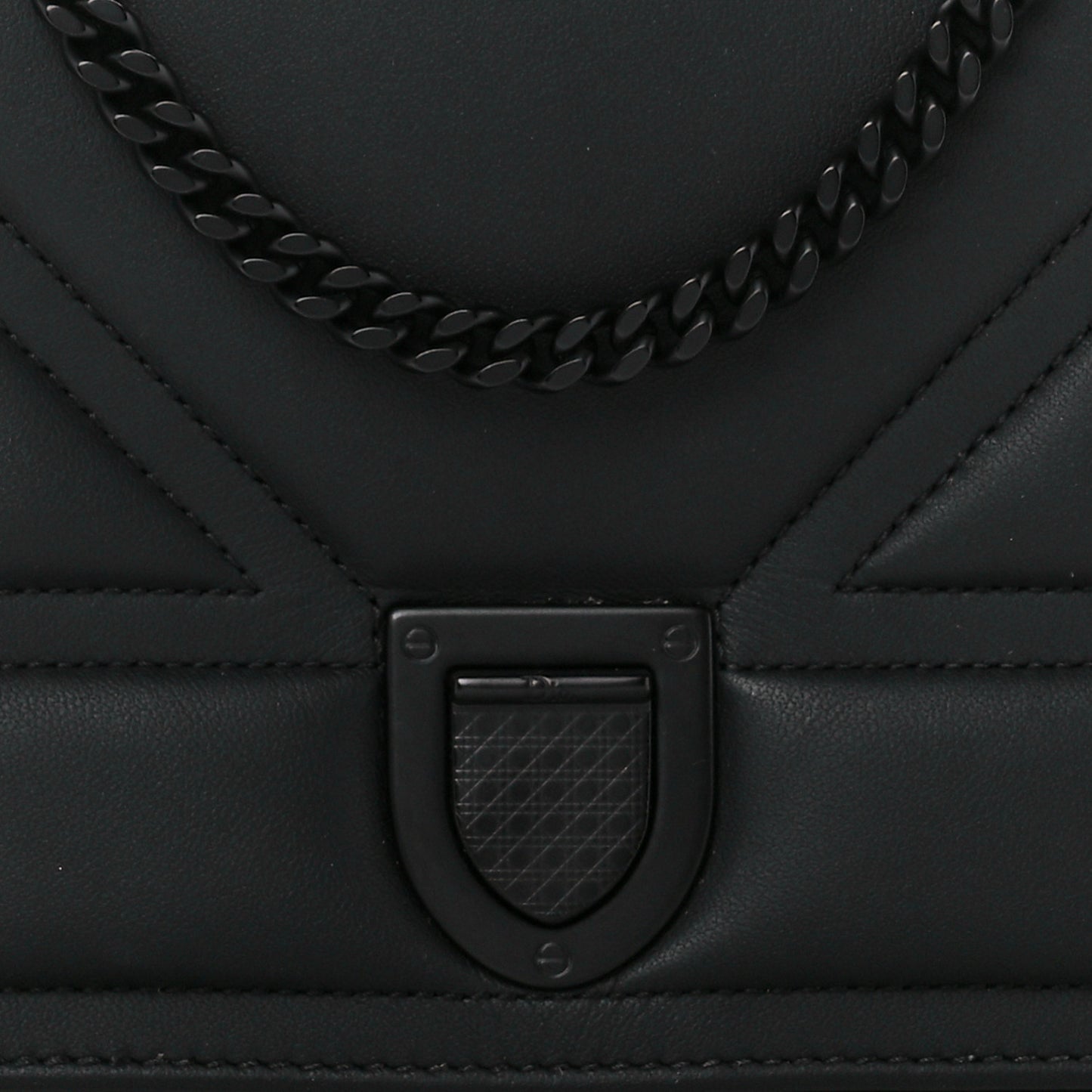 Ultra Matte Calfskin Diorama Wallet on Chain Pouch Black