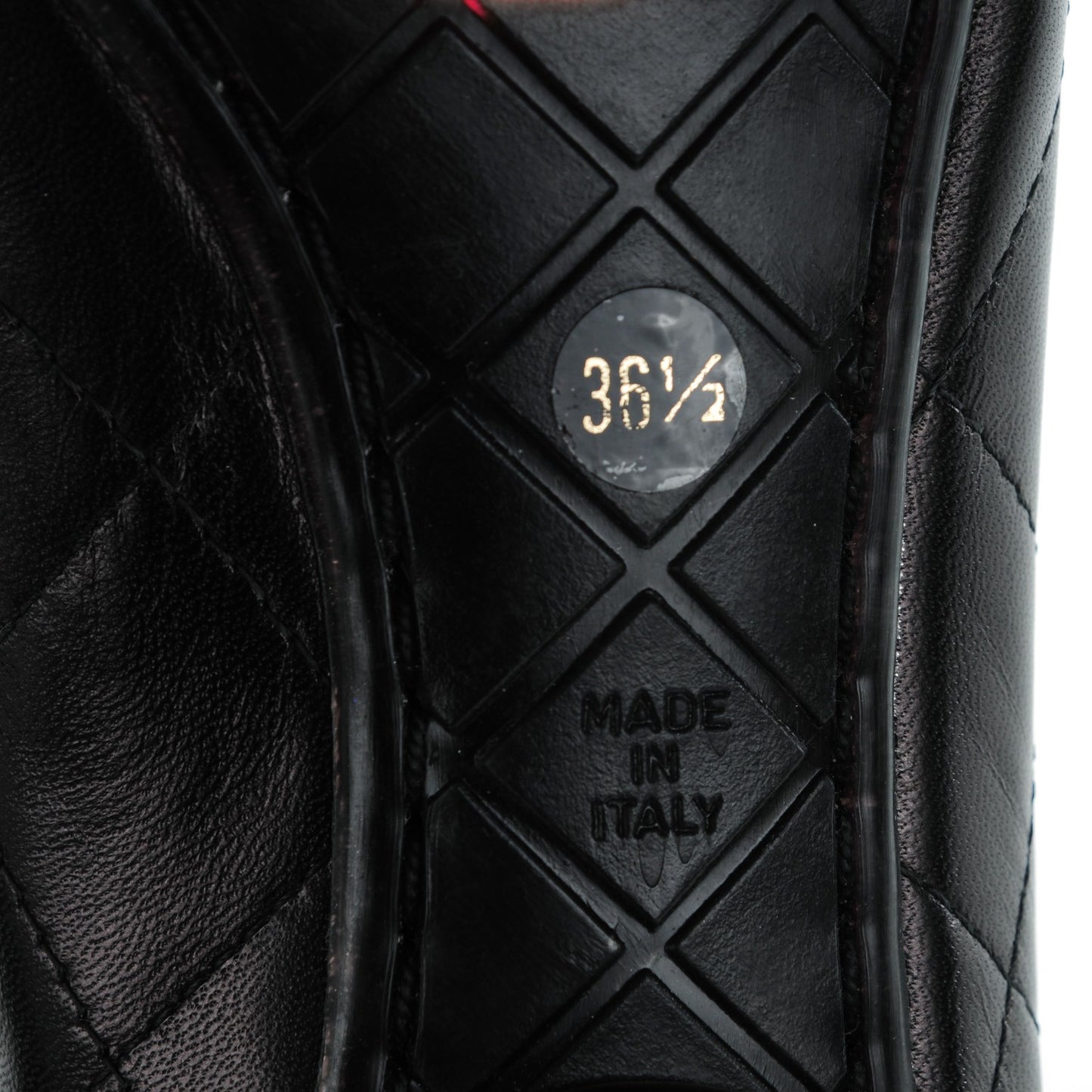 Lambskin Quilted Cambon Ballerina Flats 36.5 Black