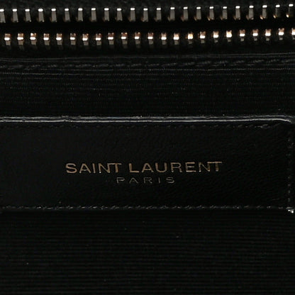 Saint Laurent Grain De Poudre Matelasse Chevron Large Monogram Satchel Lipstick Red 6 of 14