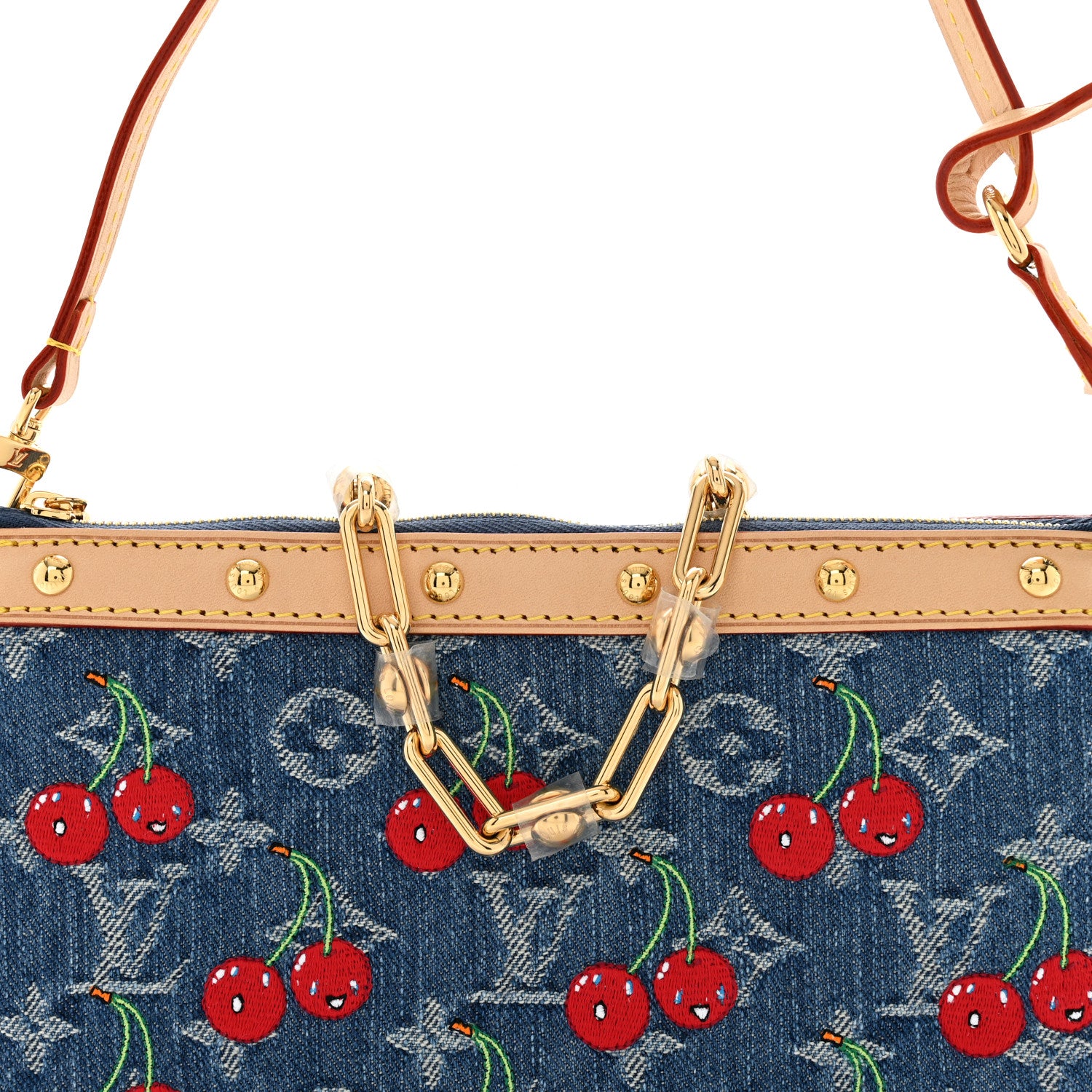 Louis Vuitton LV X TM Monogram Denim Cerises Pochette Accessories Blue 7 of 10
