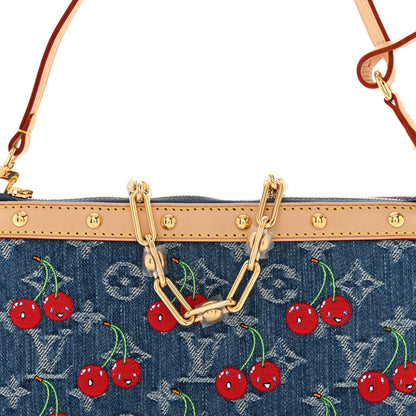 Louis Vuitton LV X TM Monogram Denim Cerises Pochette Accessories Blue 7 of 10