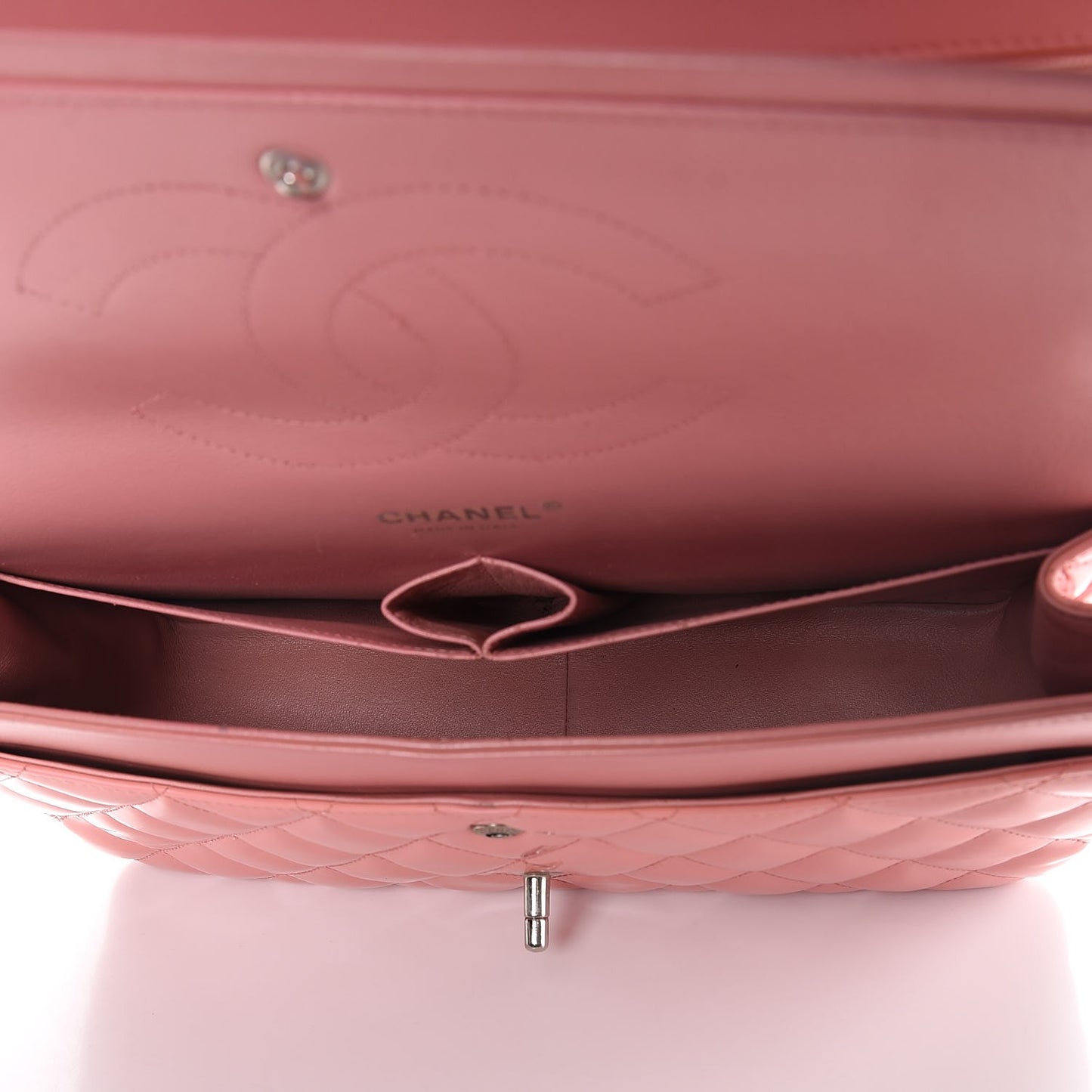 Patent Quilted Jumbo Double Flap Pink
