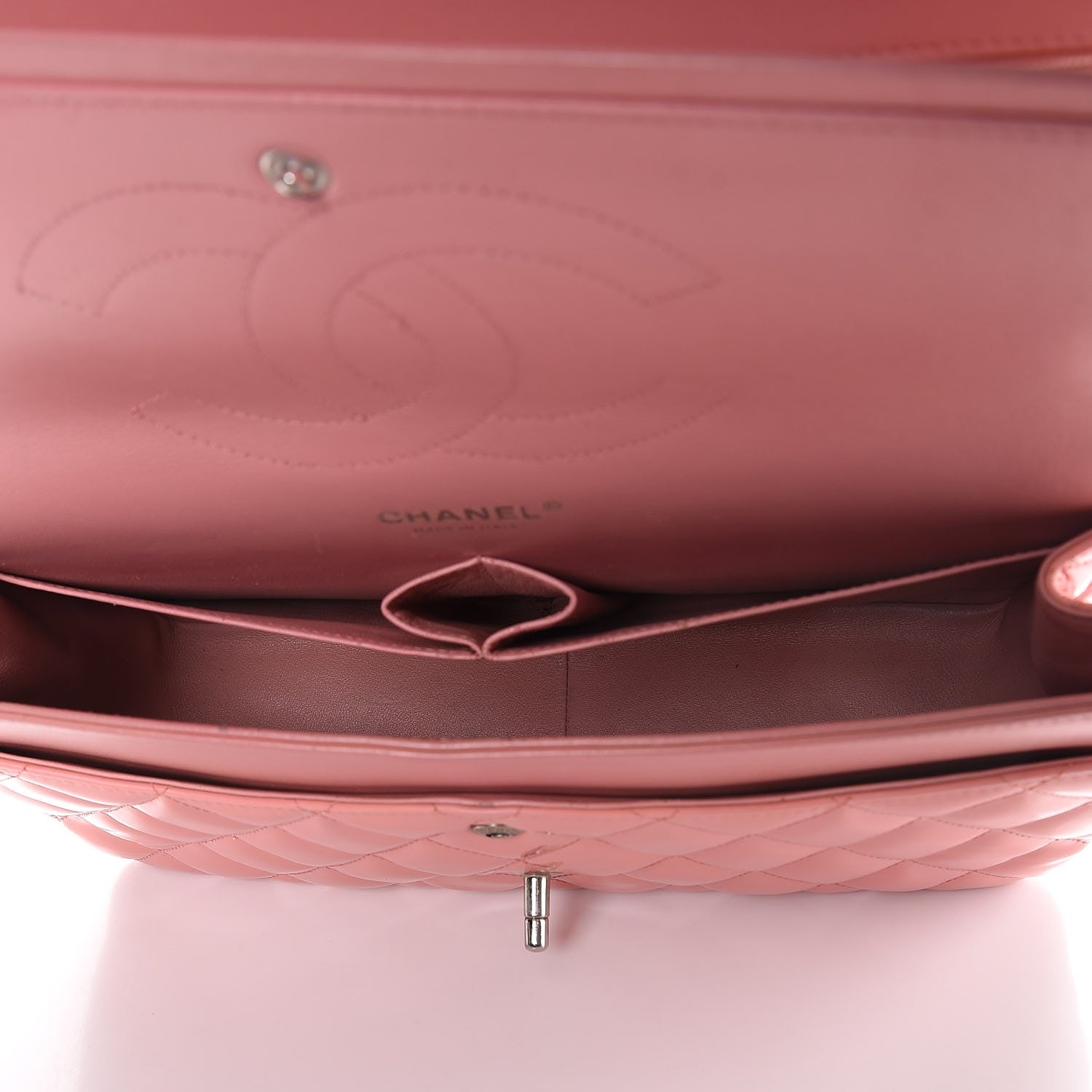 Chanel Patent Quilted Jumbo Double Flap Pink 6 of 10