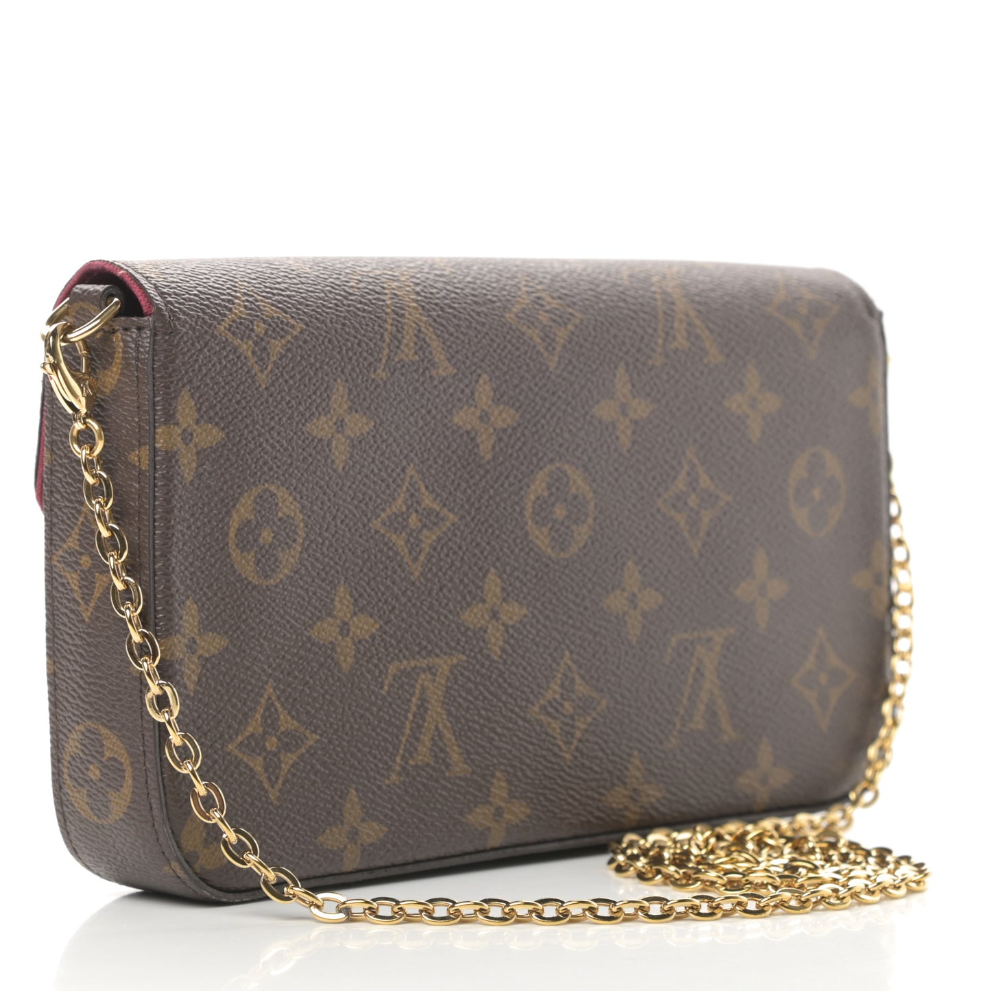 Monogram Pochette Felicie Chain Wallet Fuchsia