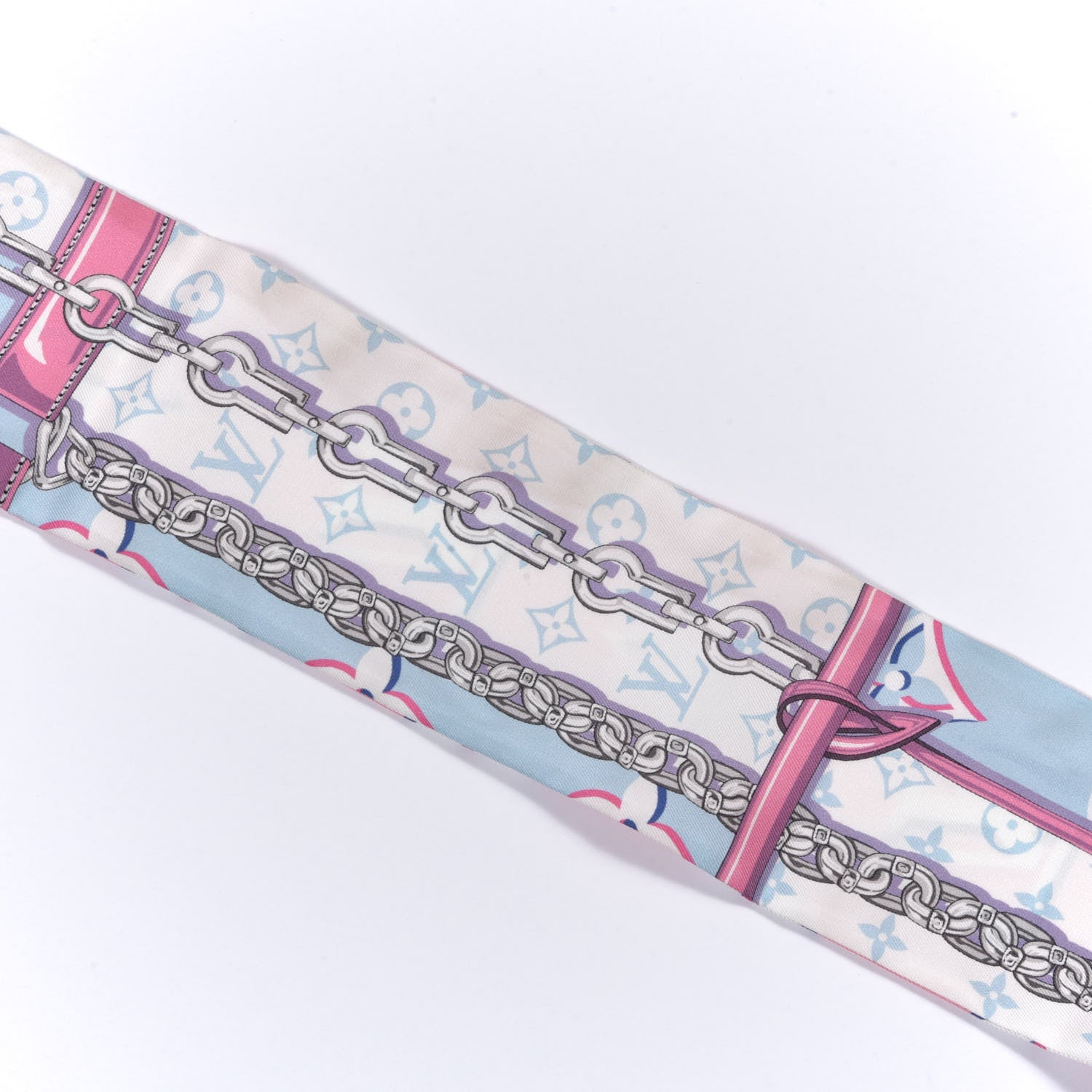 Louis Vuitton Silk Monogram Escale Perfect Match Bandeau Bleu Rose 5 of 6