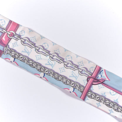 Louis Vuitton Silk Monogram Escale Perfect Match Bandeau Bleu Rose 5 of 6