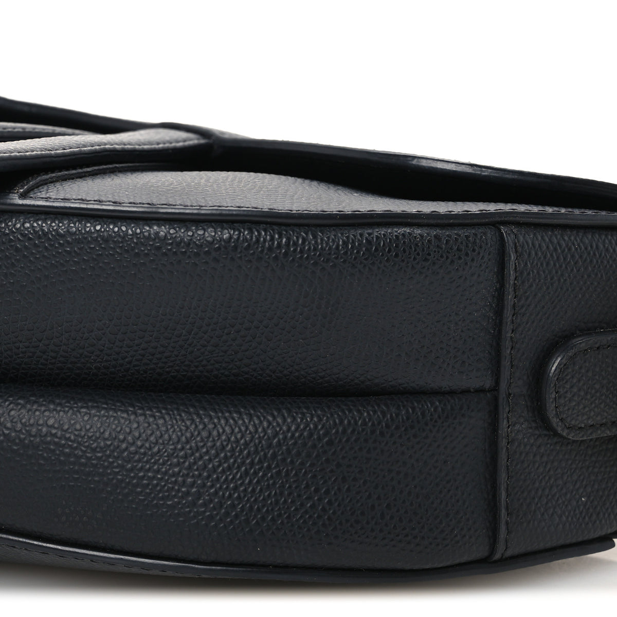 Grained Calfskin Saddle Bag Black