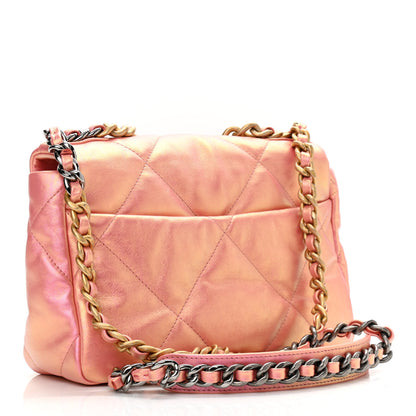 Chanel Iridescent Calfskin Quilted Medium Chanel 19 Flap Pink 3 of 11