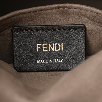 Fendi Vitello Grace F is Fendi Bi-Color FF 1974 Embossed Grande Mon Tresor Bucket Bag Maya Black Fragola 6 of 13