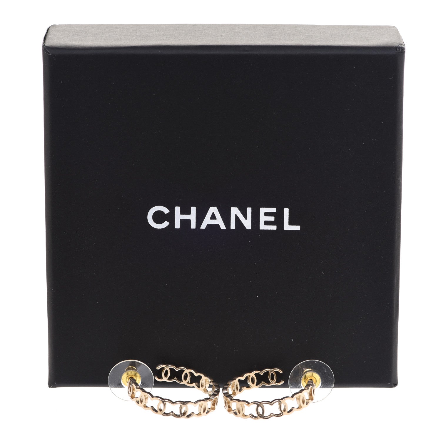 Chanel CC Hoop Earrings Gold 5 of 5