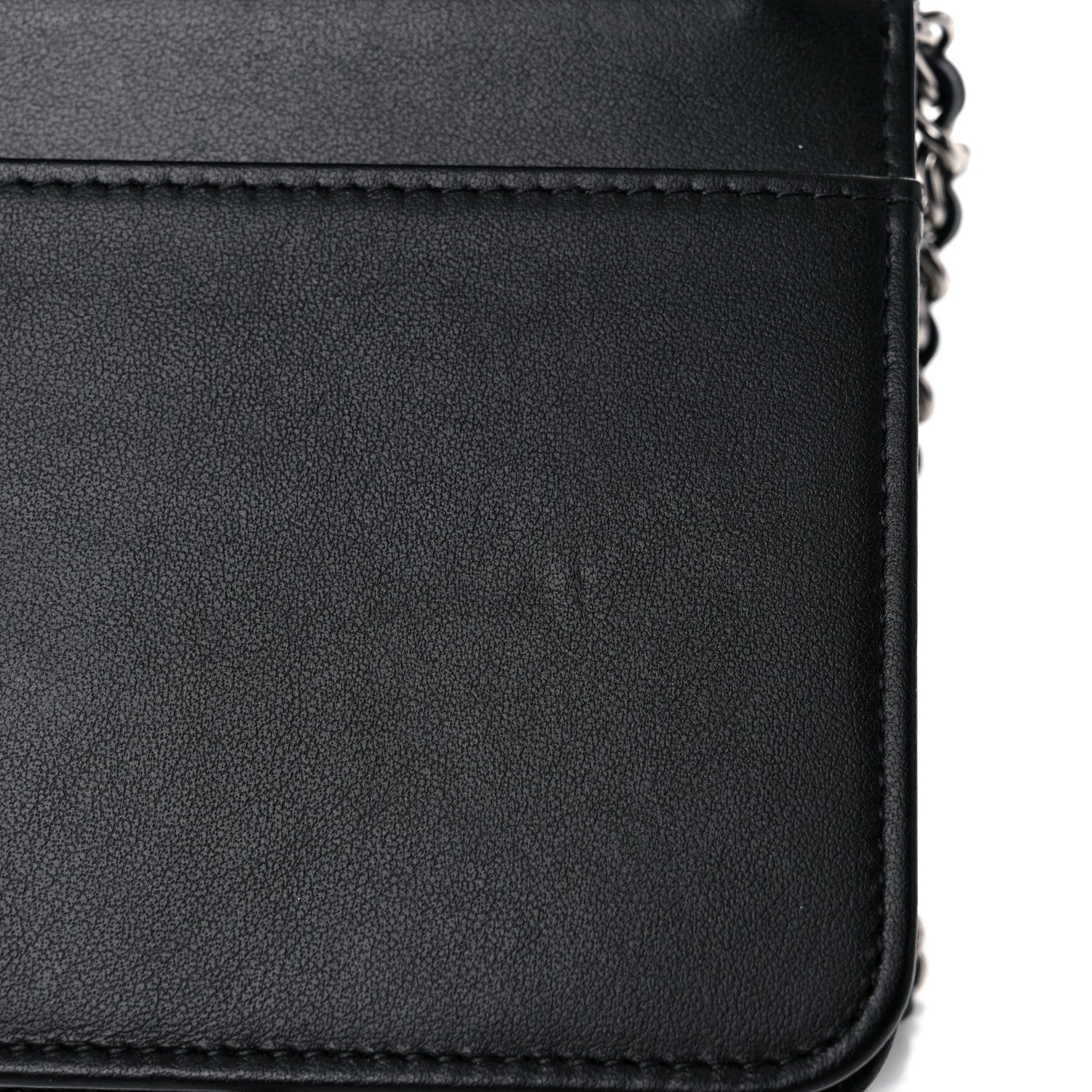 Chanel Lambskin Camellia Embossed Wallet on Chain WOC Black 13 of 14