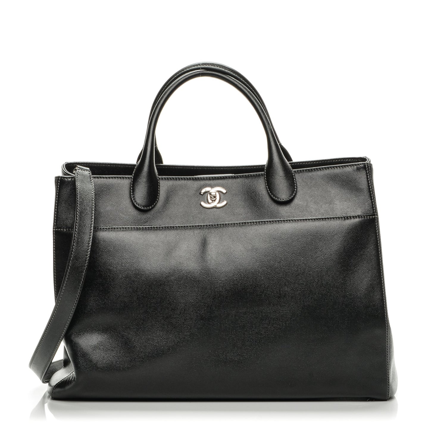 Caviar Large Cerf Executive Shopper Tote Black