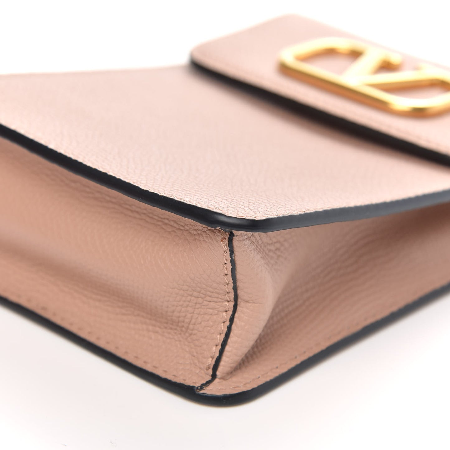 Grained Calfskin Vlogo Crossbody Pouch Rose Cannelle