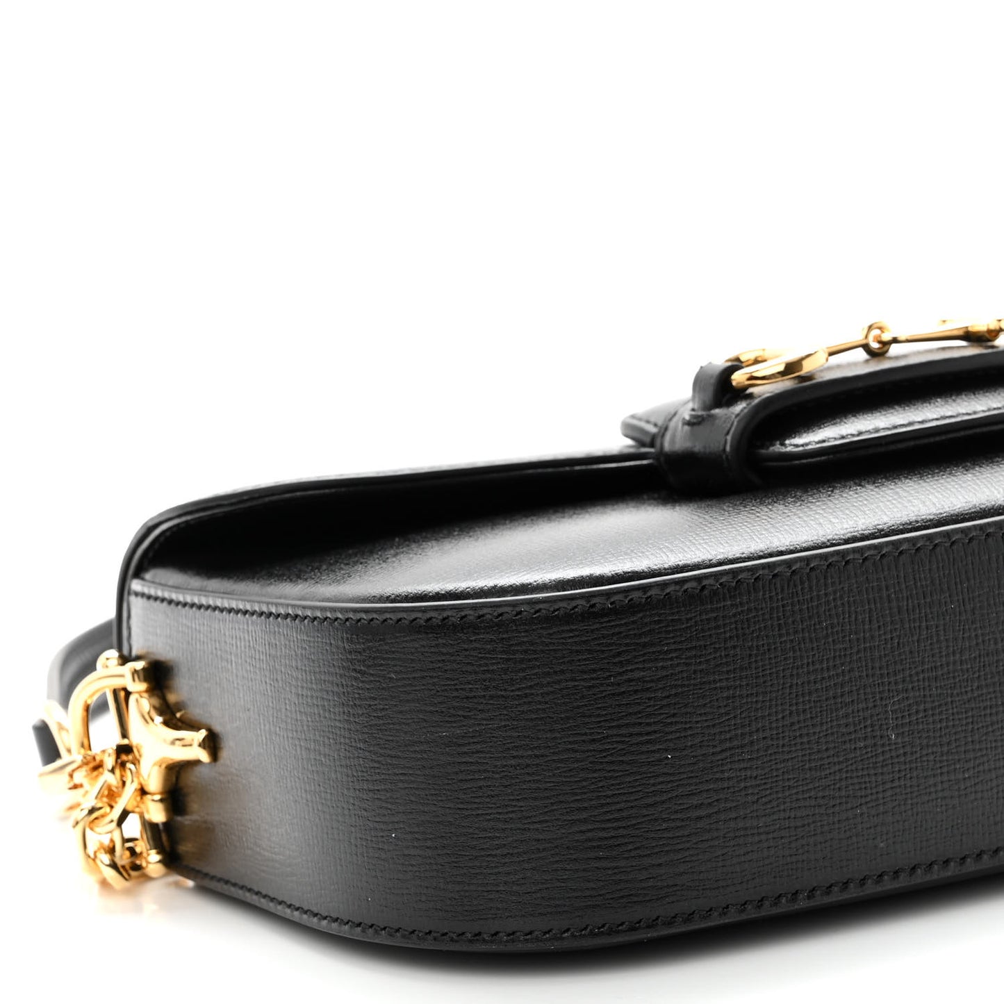 Azalea Calfskin Small Horsebit 1955 Chain Shoulder Bag Black